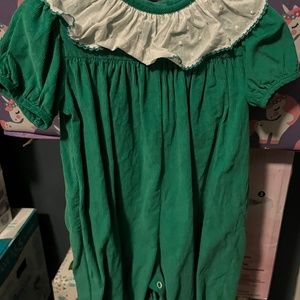 Green holiday romper